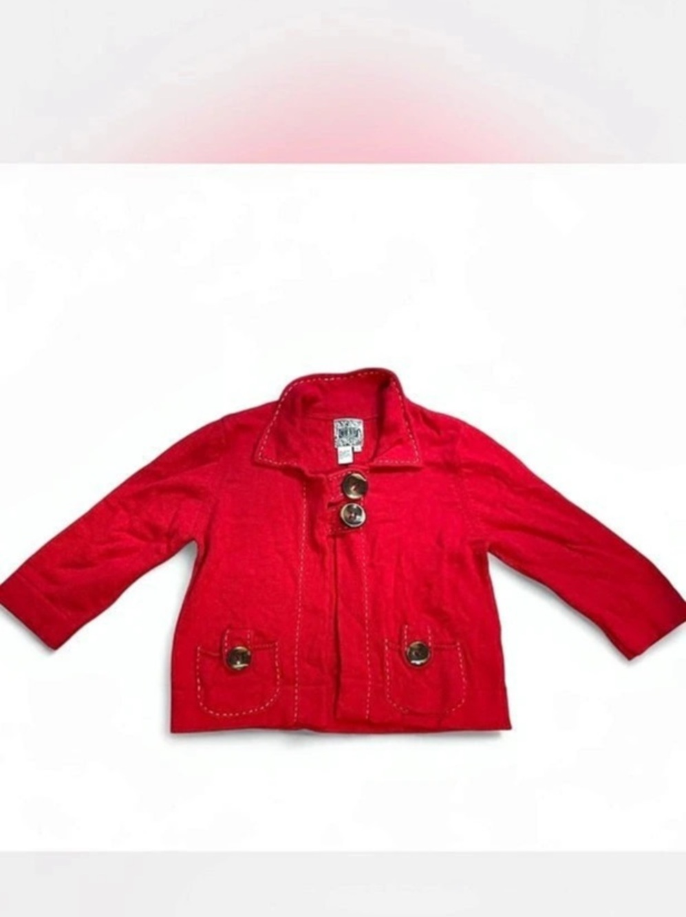 CURIO Red Button-Front Jacket